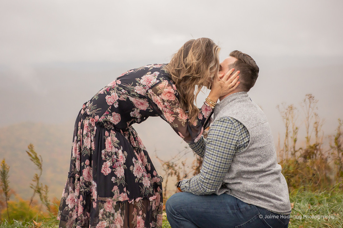 Blue Ridge Parkway Wedding Proposal Surprise Asheville Engagement Photographer