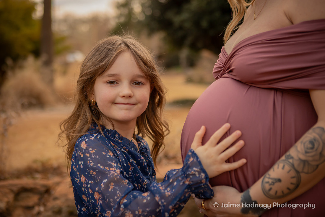 Outdoor Maternity Fmaily Photos with Sibling | Asheville Photographer