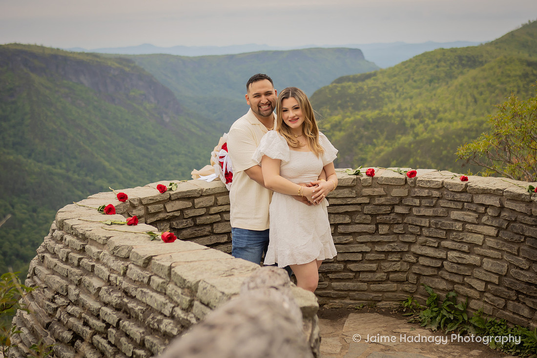 Romantic Proposal with Roses in the Mountains of Western NC | Asheville Photographer