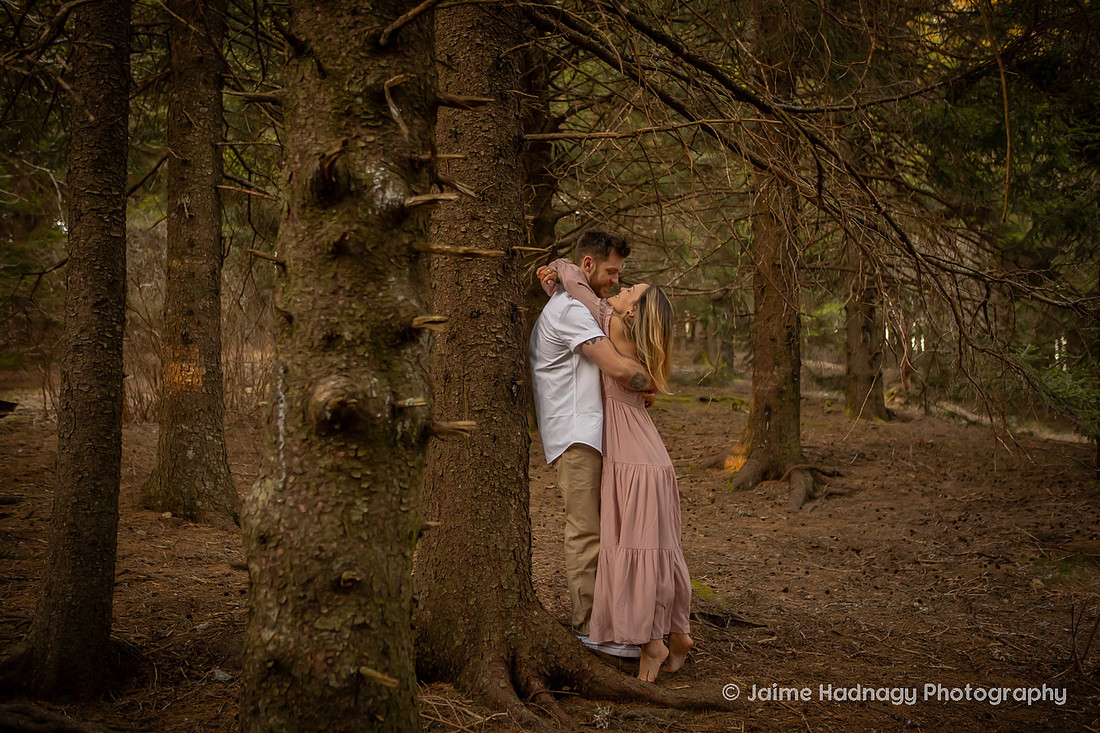 Happy Couple in the Forest 