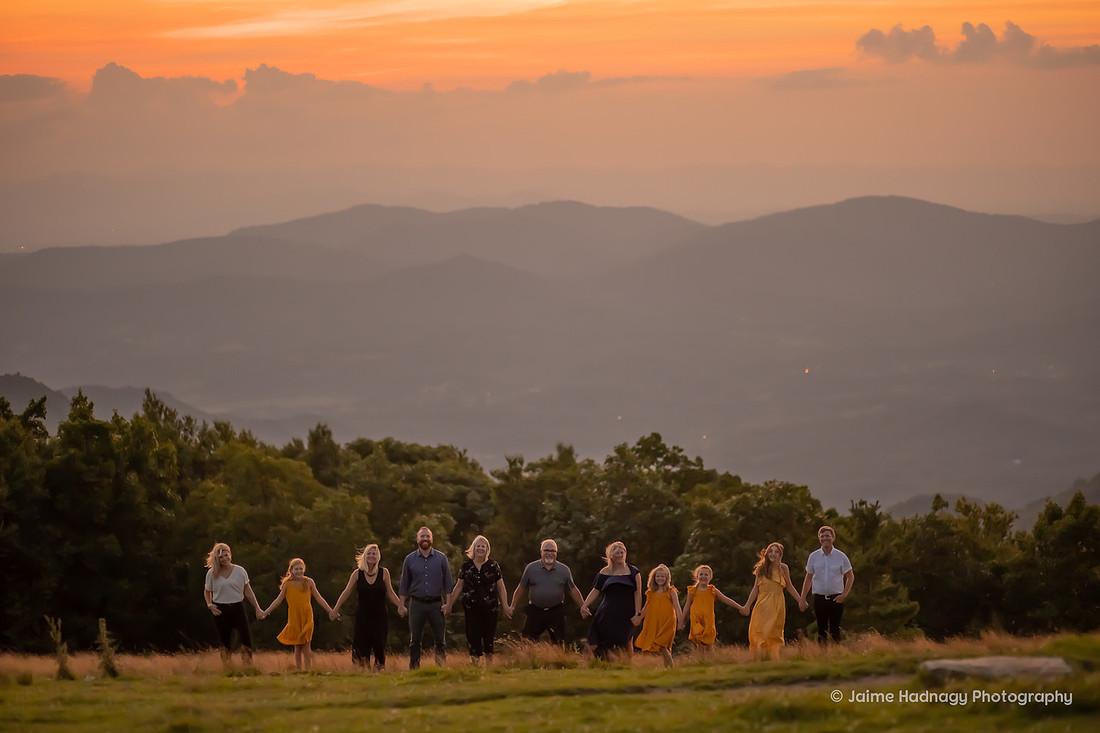 Sunset Family Photo Shoot in the Mountains of NC