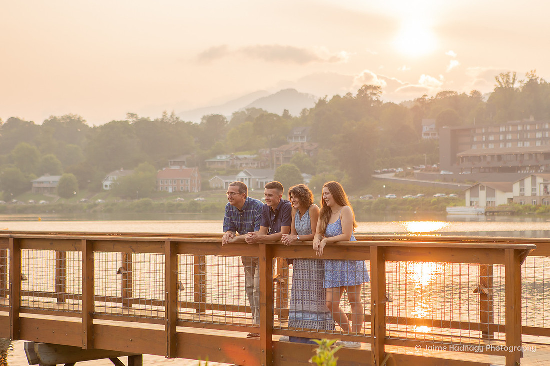 Beautiful Sunset Family Photos at Lake Junaluska