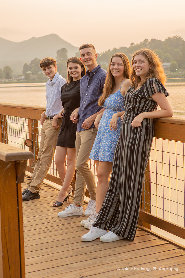 Beautiful Sunset Family Photos at Lake Junaluska