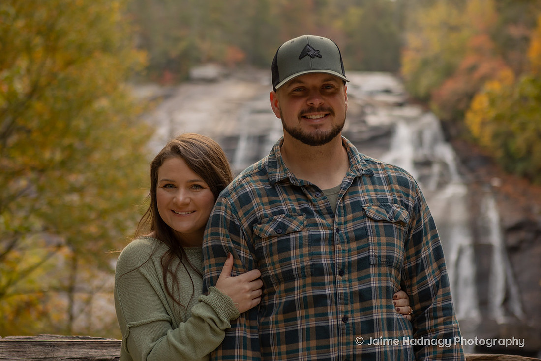 Engagement Photos at Triple Falls in Dupont State Forest