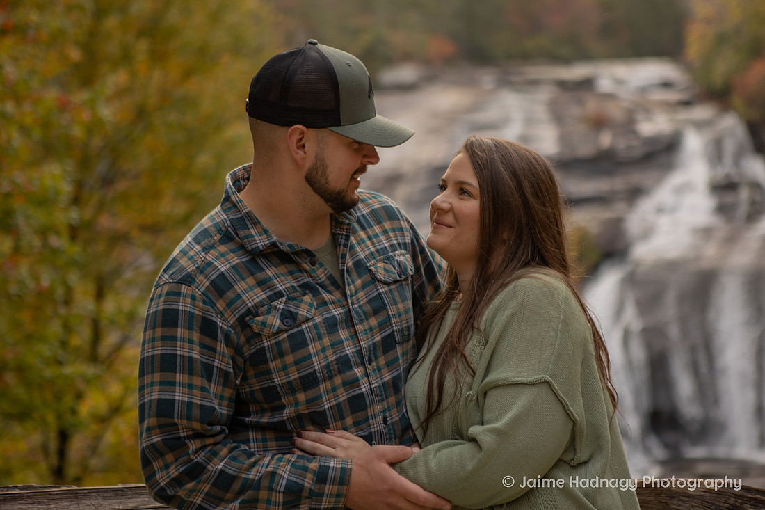 Engagement Photos at Triple Falls in Dupont State Forest