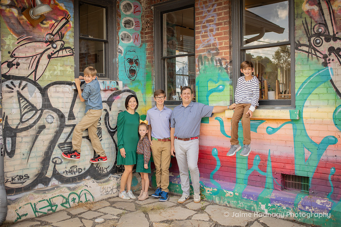 FUn Playful Outdoor Family Photos in the River Arts District Asheville