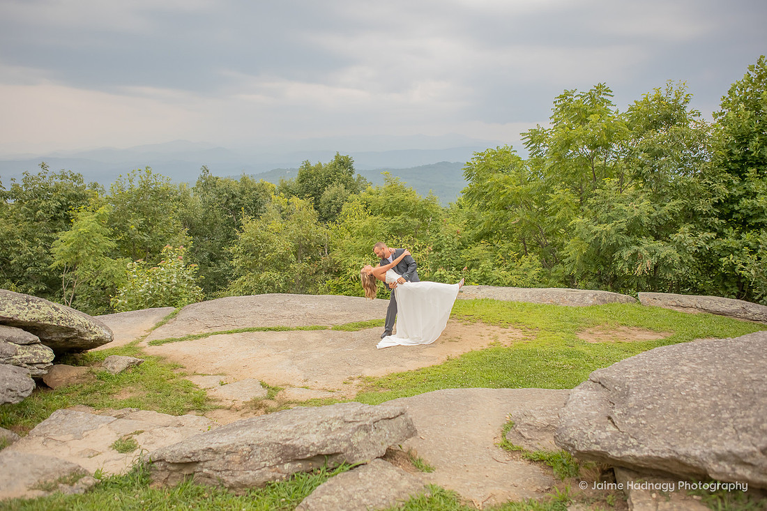 Romantic Bride and Groom Dancing in nature | Asheville Elopement