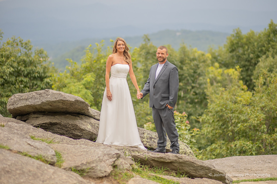 Asheville Elopement Photographer | Honeymoon Bridal Couples Portraits in the Mountains