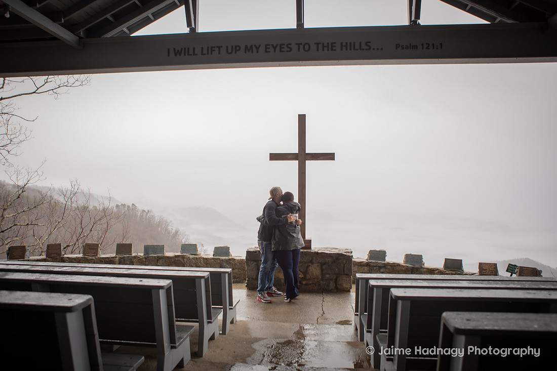 Rainy Day Proposal at Pretty Place | Asheville Photographer