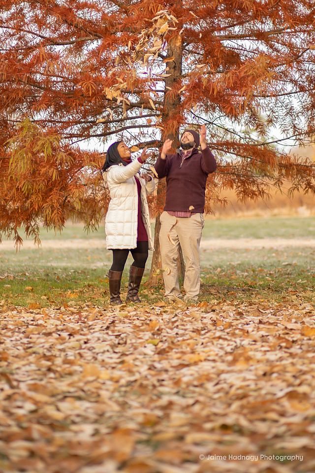 Autumn Leaves in Couples Photos | Asheville Portrait Photographer