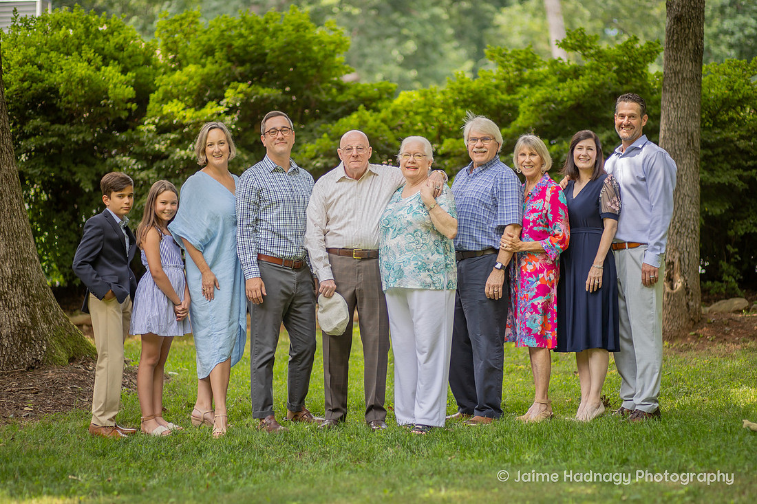 Extended Outdoor Family Photos at Home | Asheville Photographer
