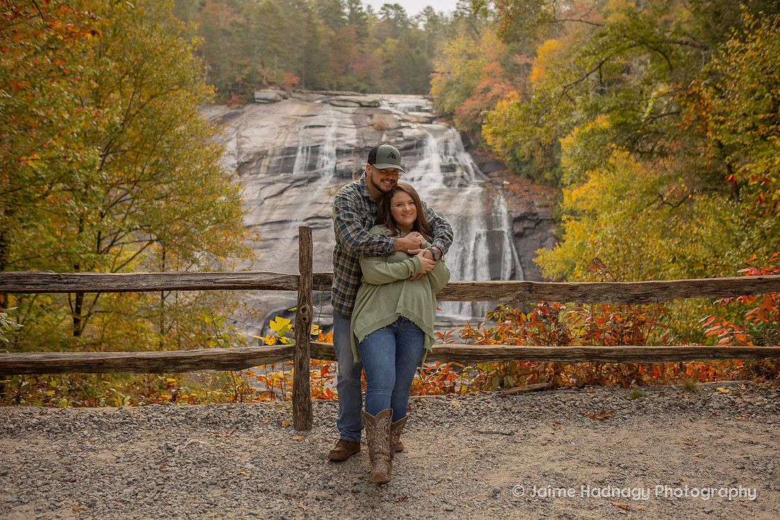 Engagement Photos at Triple Falls in Dupont State Forest