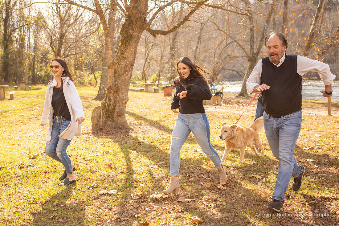 Family Photos in Asheville on the river