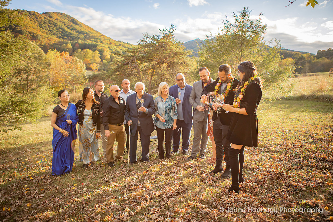 Bride and Groom Elopement in Black | Asheville Wedding Photographer