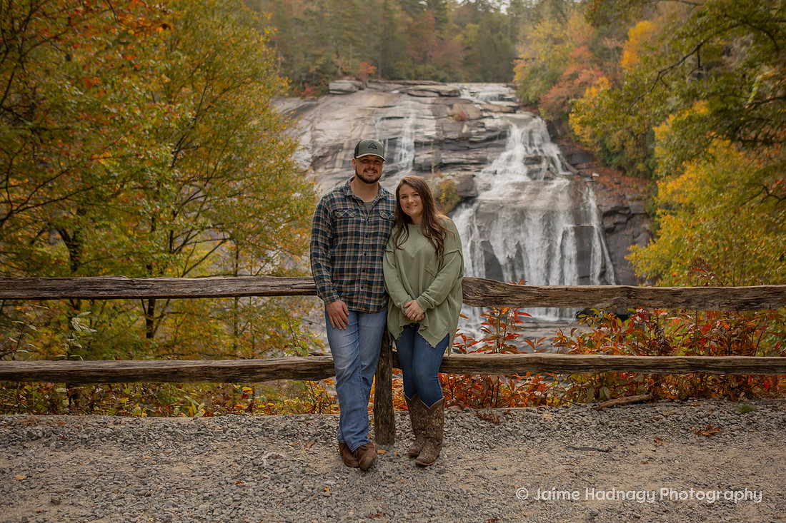 Engagement Photos at Triple Falls in Dupont State Forest