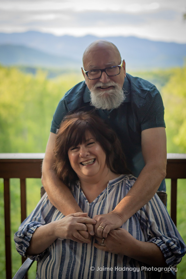 Couples Photos on the Porch in Old Fort NC
