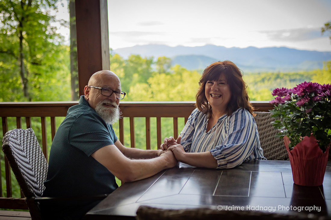 Couples Photos on the Porch in Old Fort NC