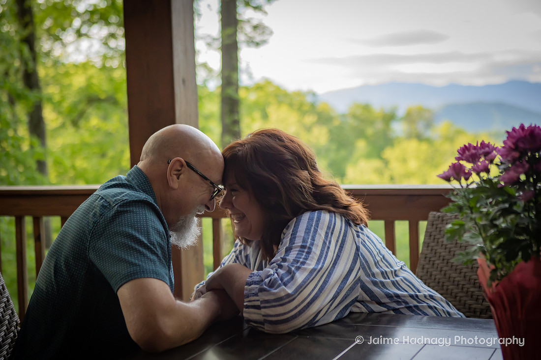 Couples Photos on the Porch in Old Fort NC