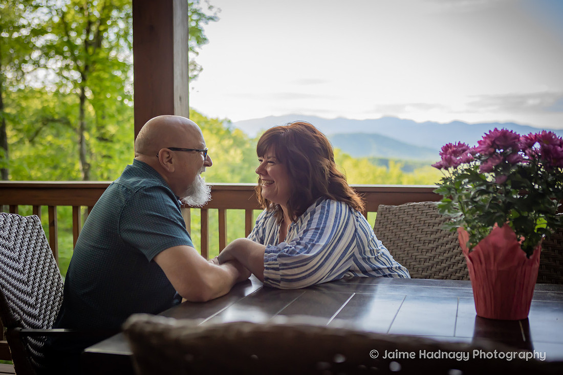 Couples Photos on the Porch in Old Fort NC