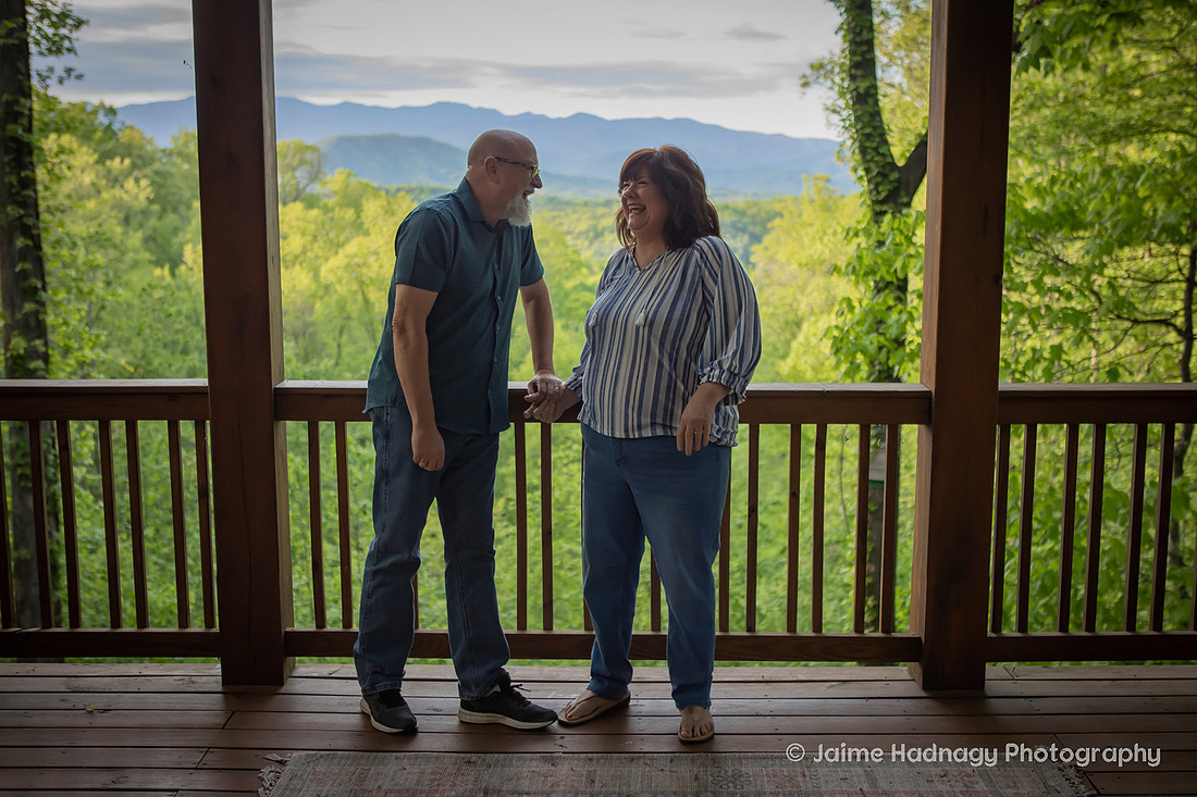 Couples Photos on the Porch in Old Fort NC