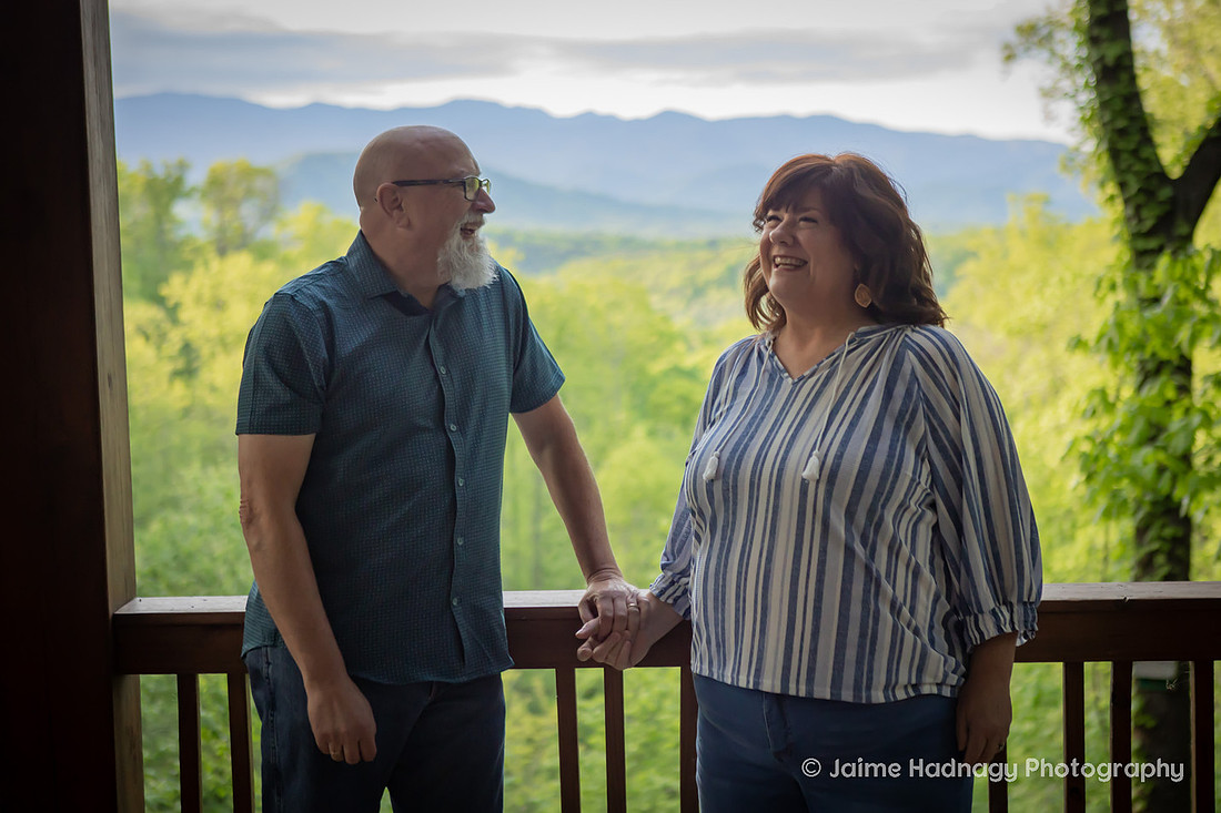 Couples Photos on the Porch in Old Fort NC