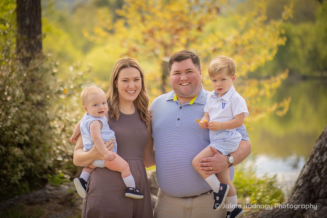 Extended Family Portraits in Asheville Outdoors with Little Kids and Babies