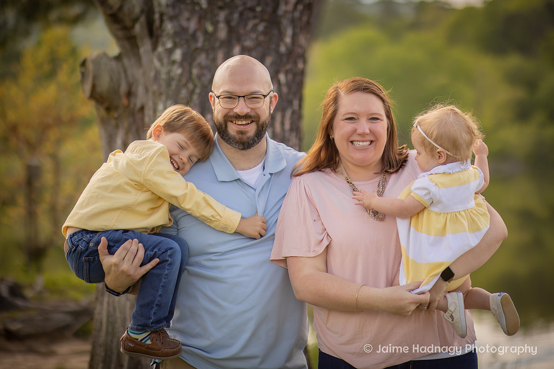 Extended Family Portraits in Asheville Outdoors with Little Kids and Babies