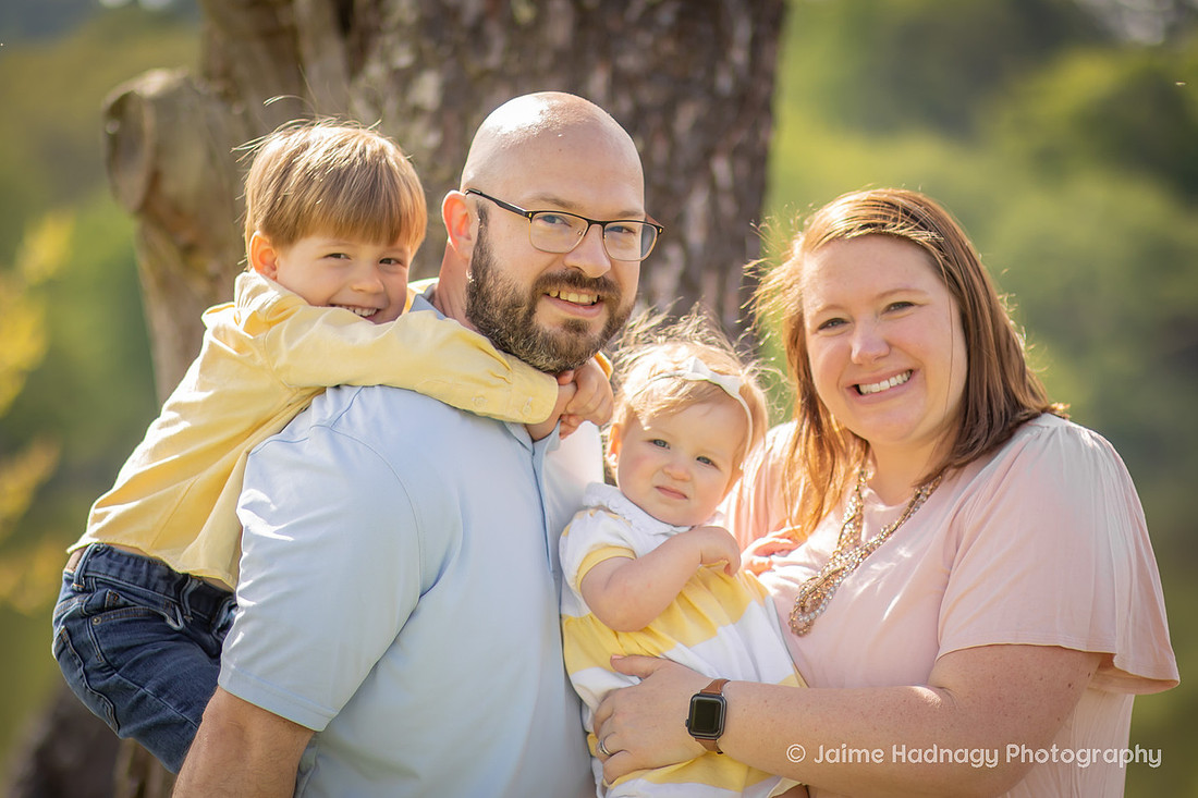 Extended Family Portraits in Asheville Outdoors with Little Kids and Babies
