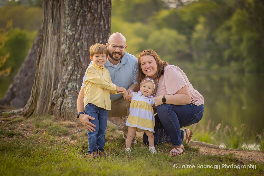 Extended Family Portraits in Asheville Outdoors with Little Kids and Babies
