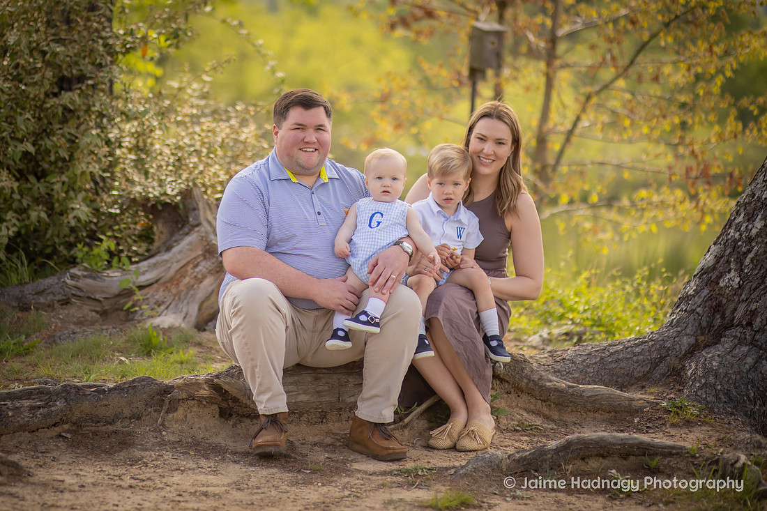 Extended Family Portraits in Asheville Outdoors with Little Kids and Babies