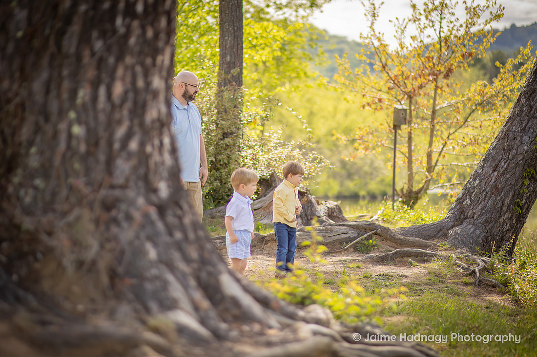 Extended Family Portraits in Asheville Outdoors with Little Kids and Babies