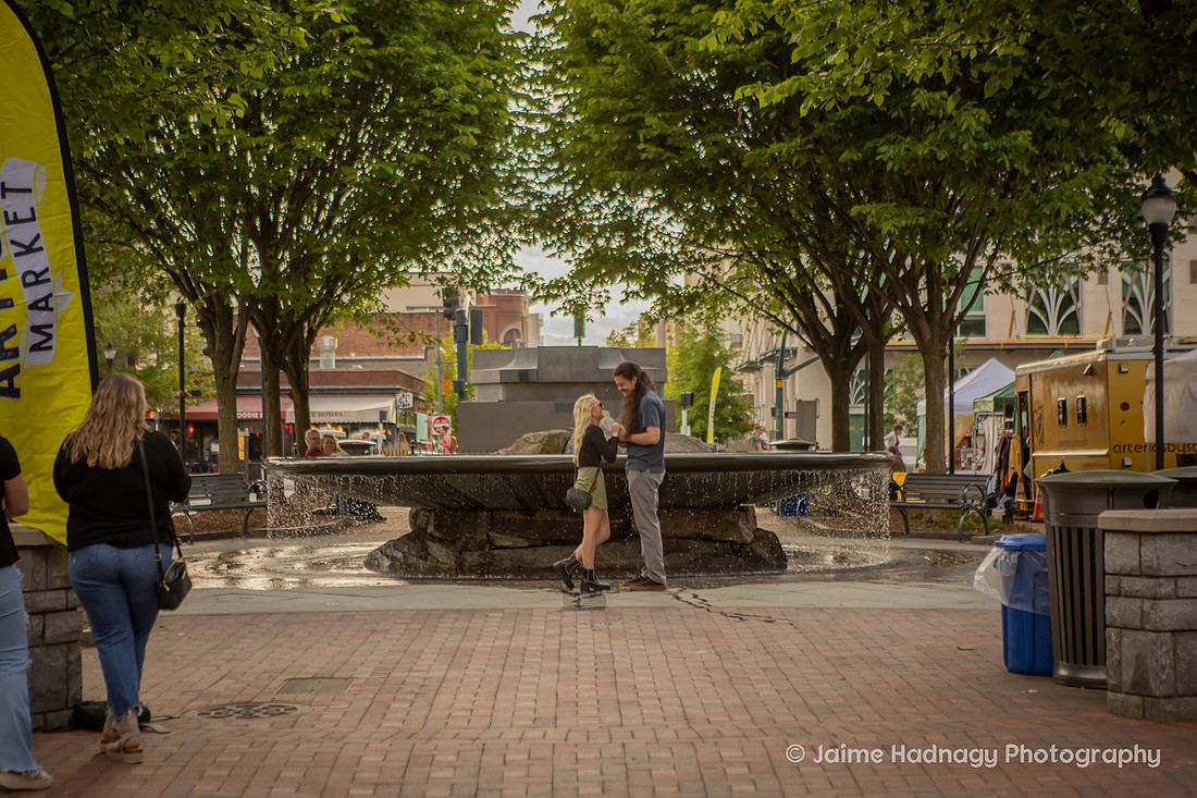 Surprise Proposal in Downtown Asheville | Engagement Photographer