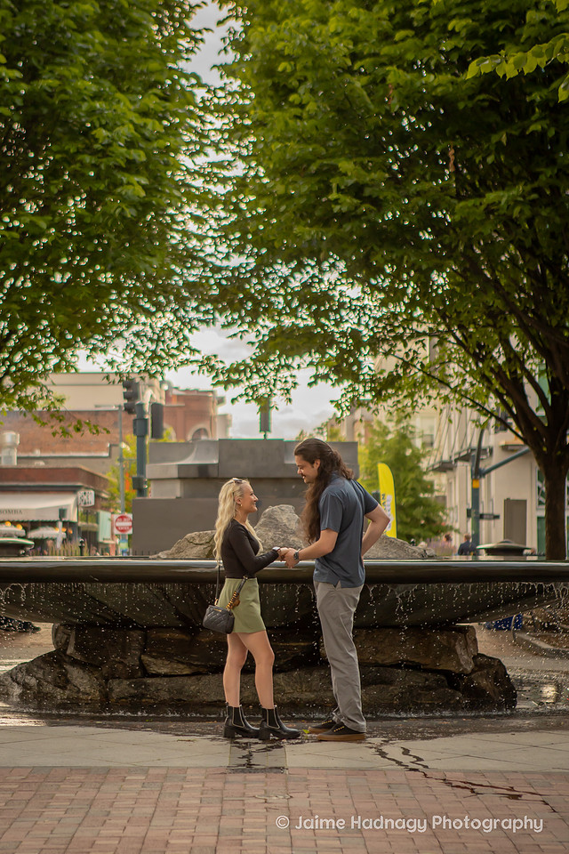Surprise Proposal in Downtown Asheville | Engagement Photographer