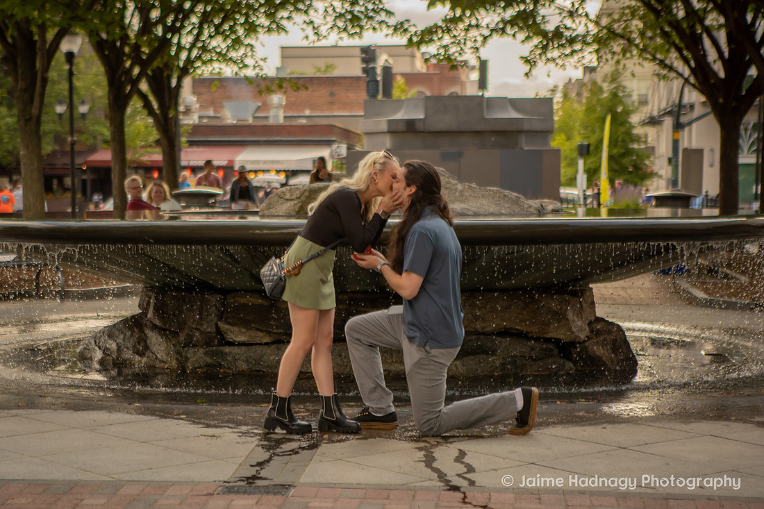Proposal Photography in Downtown Asheville Engagement Pictures
