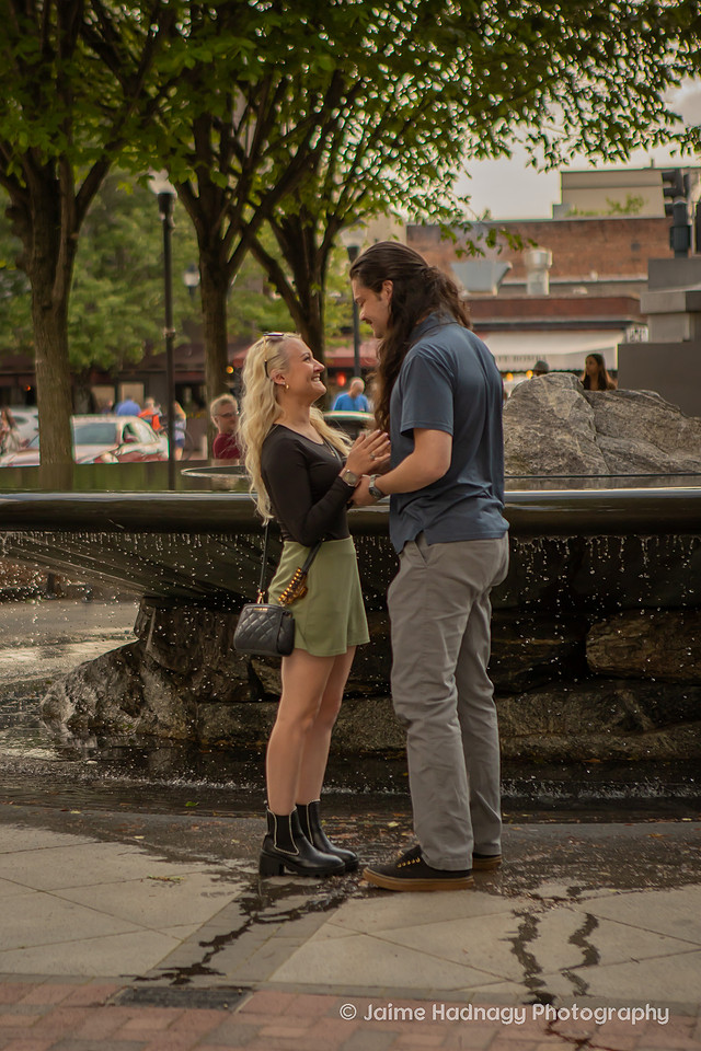 Proposal Photography in Downtown Asheville Engagement Pictures