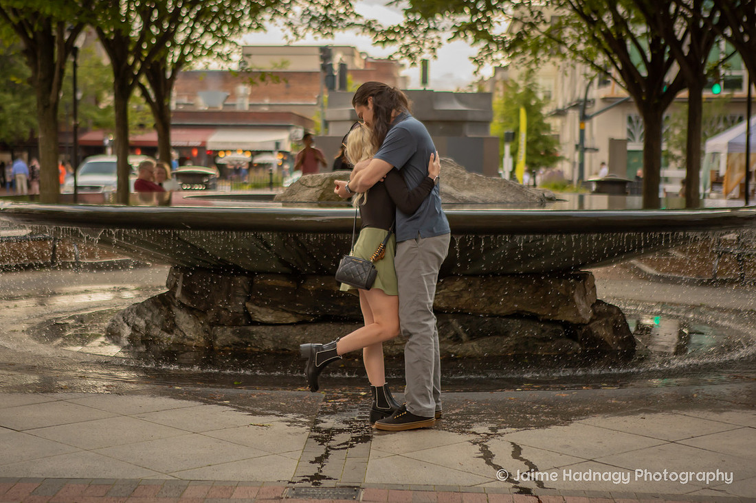 Proposal Photography in Downtown Asheville Engagement Pictures