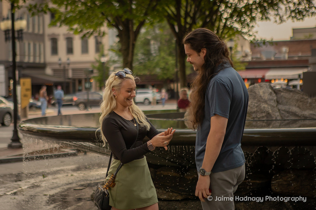 Proposal Photography in Downtown Asheville Engagement Pictures