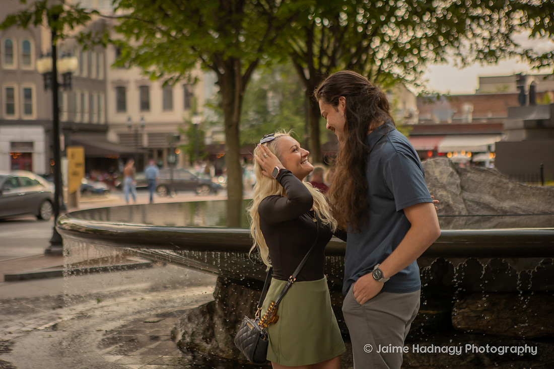 Proposal Photography in Downtown Asheville Engagement Pictures
