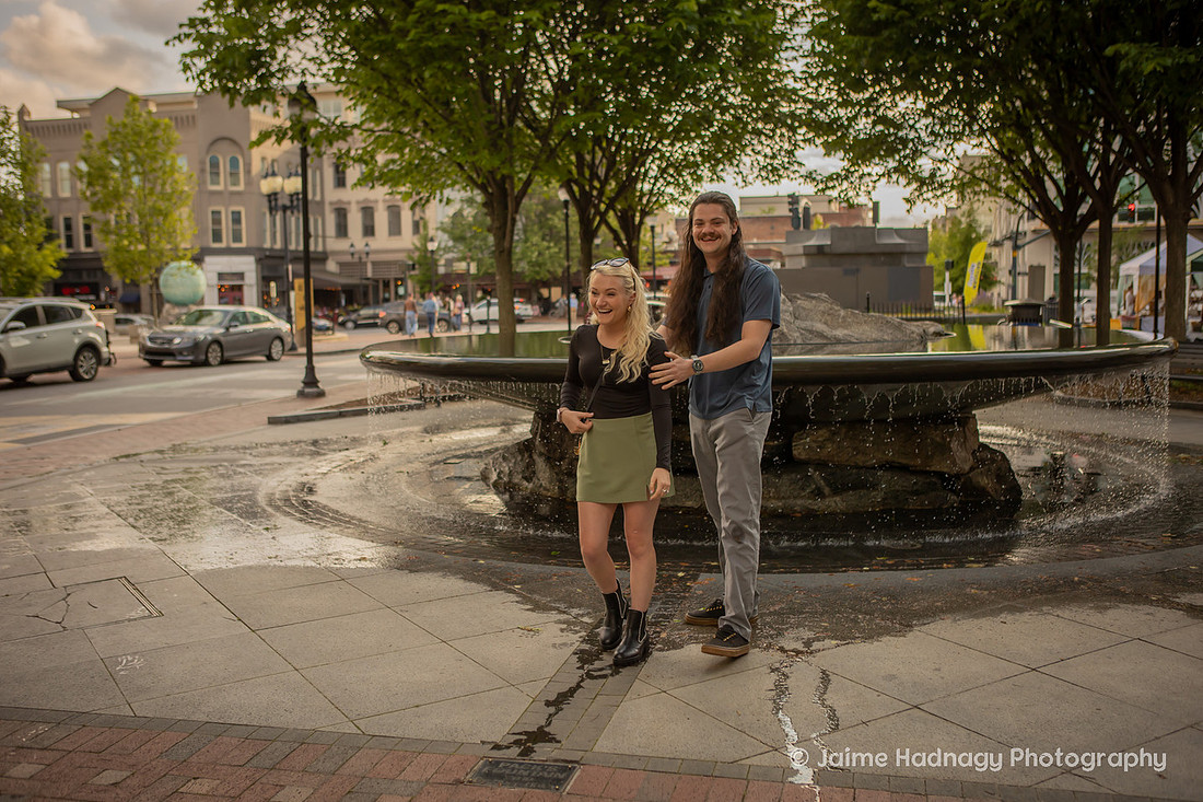 Proposal Photography in Downtown Asheville Engagement Pictures