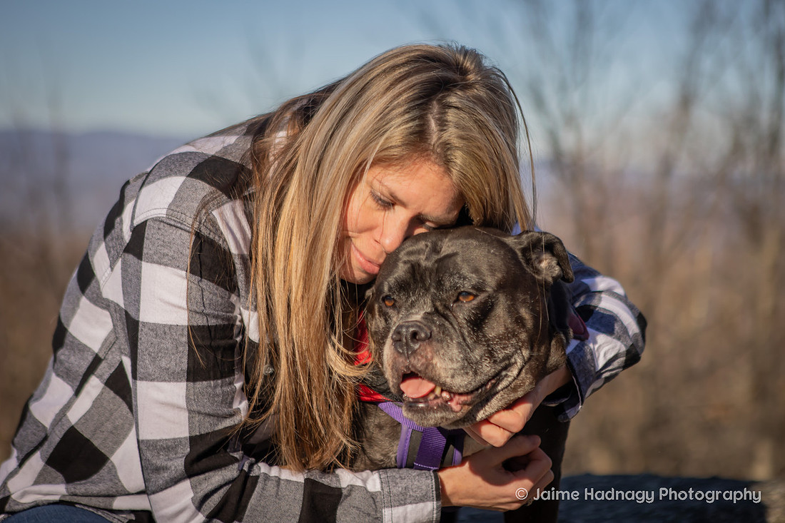 Loving Family Photos with Senior Dog | Asheville Pet Photographer