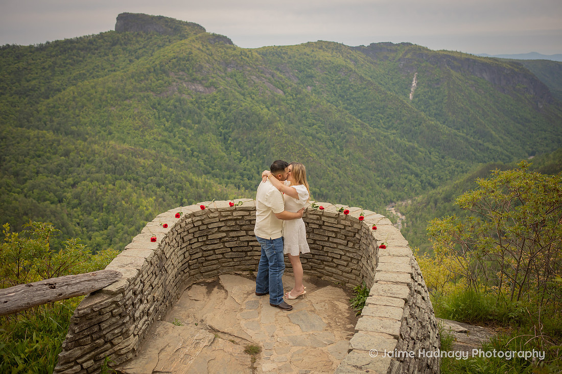 Gorgeous Mountain Proposal at Wiseman's View in Linville, NC | WNC Engagement Photographer