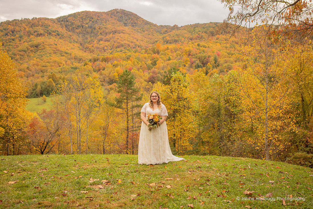 Engadine Inn & Cabins Small Mountain Wedding in Fall Western NC | Asheville Photographer