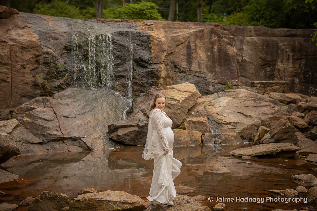 Bridal Portrait at Waterfall | Asheville Elopement Photographer