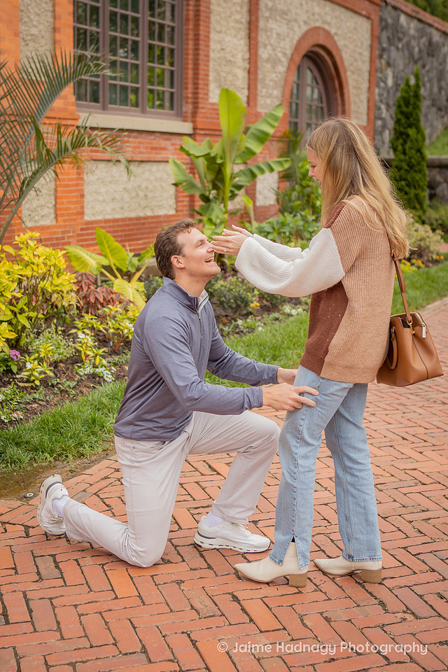 Surprise Proposal by the COnservatory of The Biltmore Estate | Asheville Engagement Photographer