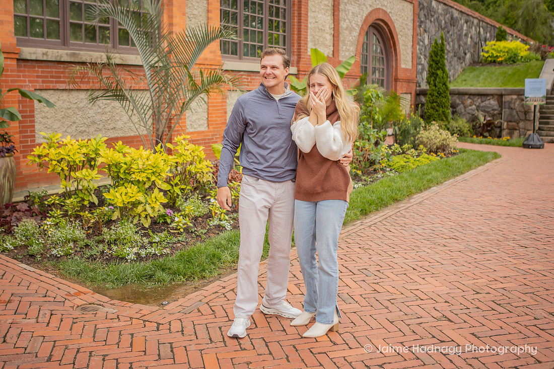 Surprise Proposal by the COnservatory of The Biltmore Estate | Asheville Engagement Photographer