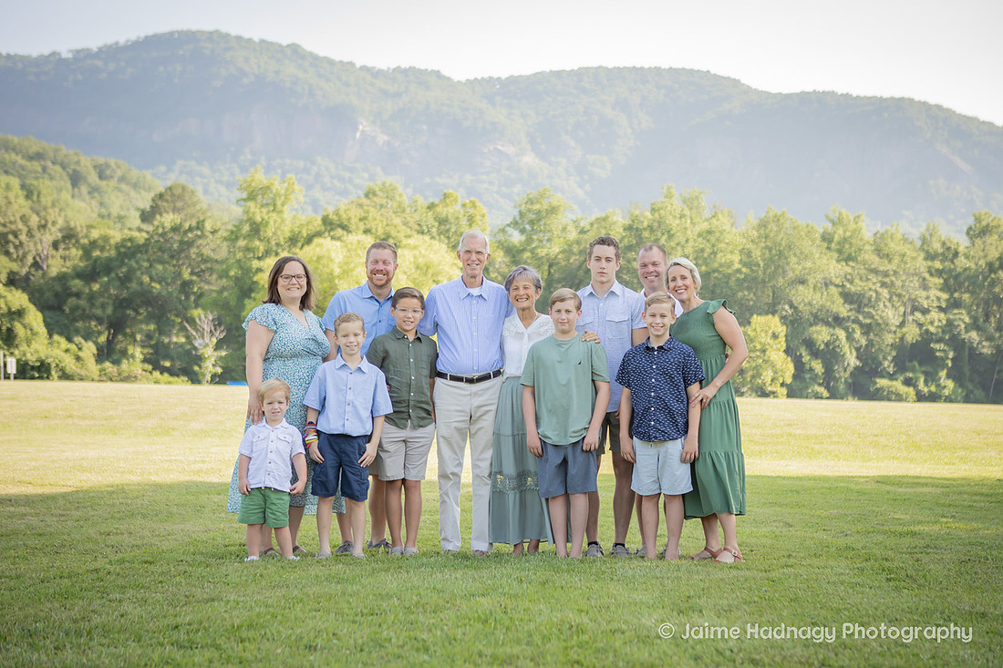Family Portait at Morse Park in Lake Lure Mountain Backdrop | Black Mountain Photographer