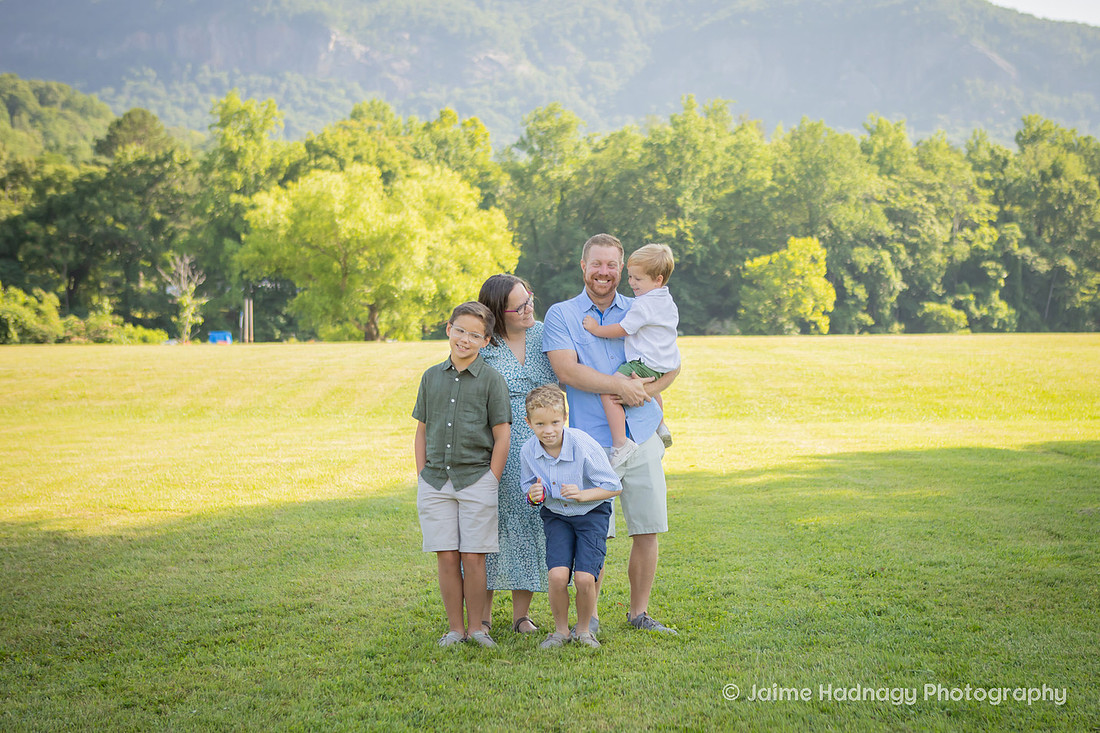 Asheville Family Photographer in Lake Lure Mountain Portraits with kids and extended family