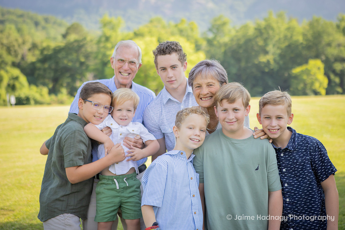 Asheville Family Photographer in Lake Lure Mountain Portraits with kids and extended family