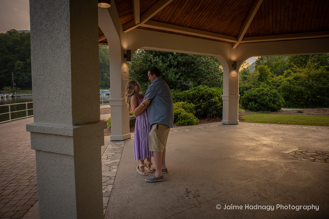 Surprise Proposal at Pavillion at Morse Park in Lake Lure | Asheville Engagement Photographer