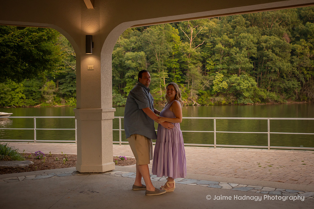 Surprise Proposal at Pavillion at Morse Park in Lake Lure | Asheville Engagement Photographer